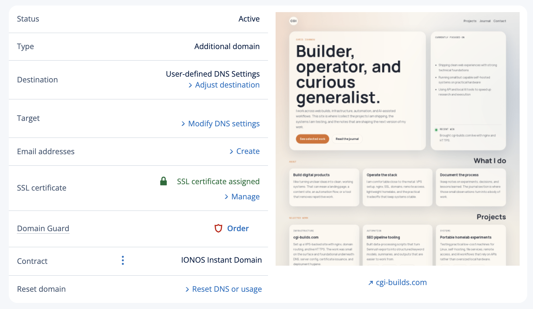 Ionos screenshot IONOS